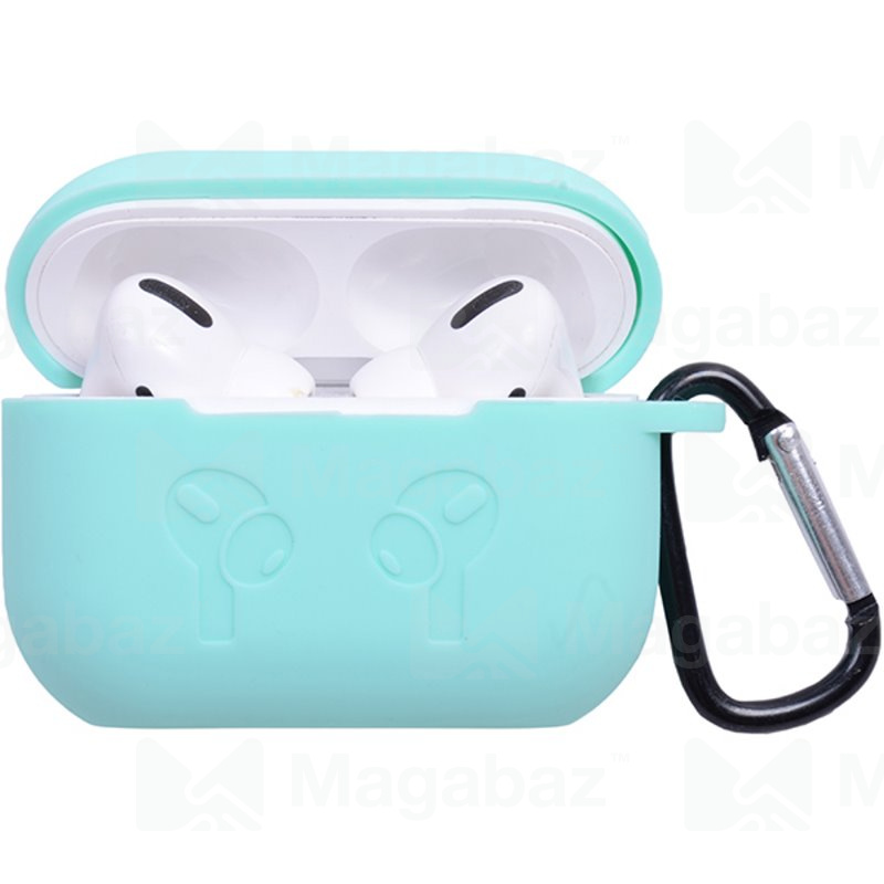 Чехол для наушников_Apple-- AirPods PRO_No Name_TPU_Вид №7_с карабином_бирюзовый_15