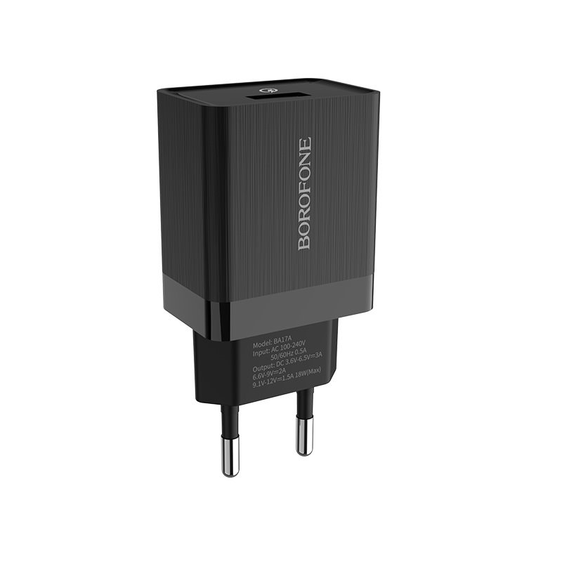 УЗУ блок-сеть_выход USB 3000 mA_Borofone_BA17A_черный