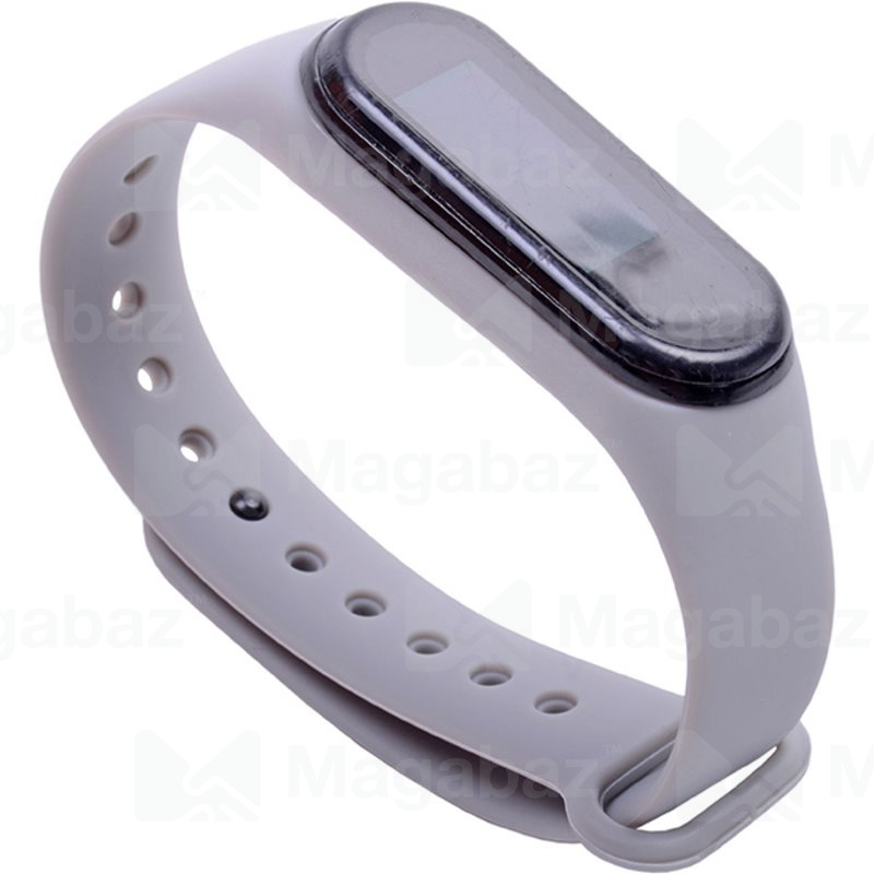 Ремешок на руку для_Xiaomi-- Mi Band 4 * Mi Band 3_No Name_TPU_Вид №2_серый_4_тех.пак.