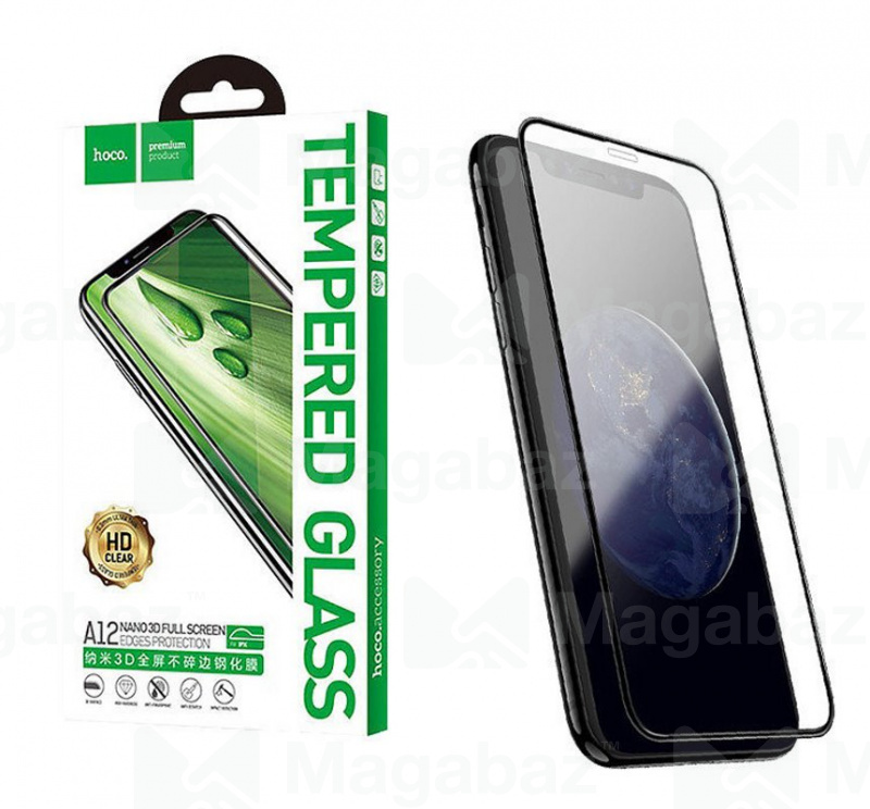 Защита дисплея_Apple-- iPhone 13 PRO_2.080_стекло_HOCO_Nano 3D_A12 Plus_Full Screen GLUE_черное