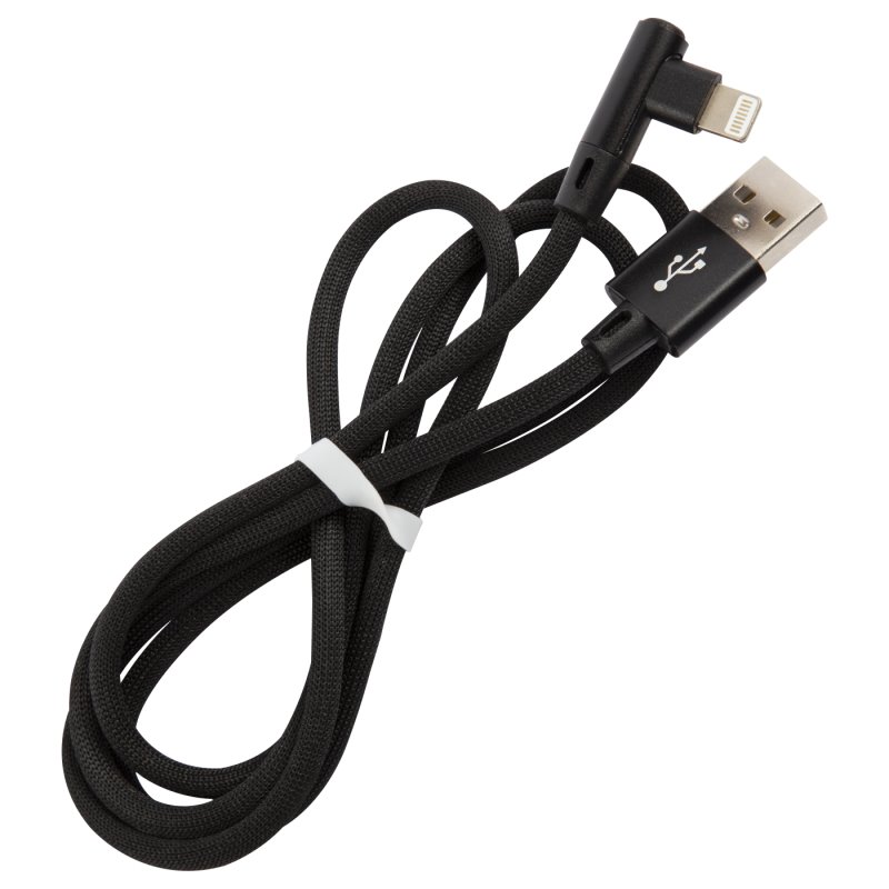 USB-кабель_Apple-- Lightning_Red Line_оплетка_L-образный_черный_1м