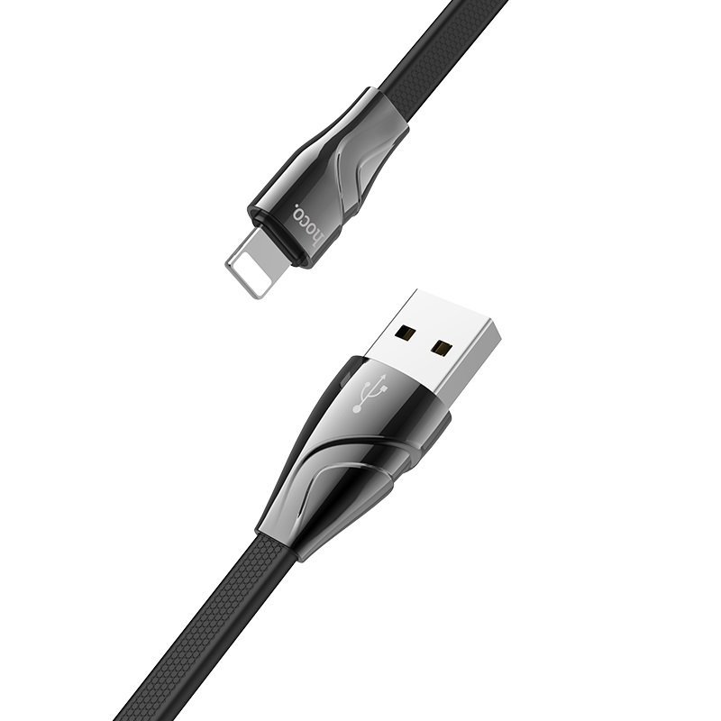 USB-кабель_Apple-- Lightning_HOCO_U57_TPU_плоский_черный_1,2м