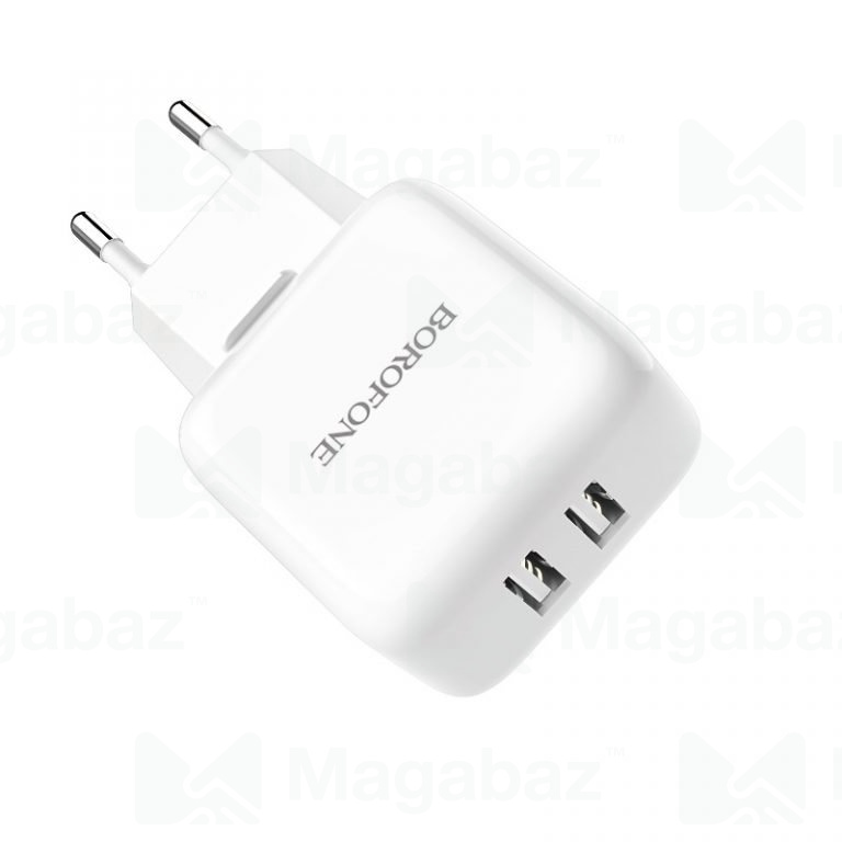 УЗУ блок-сеть_выходы USB 2100 mA/USB 2100 mA_Borofone_BA18_белый
