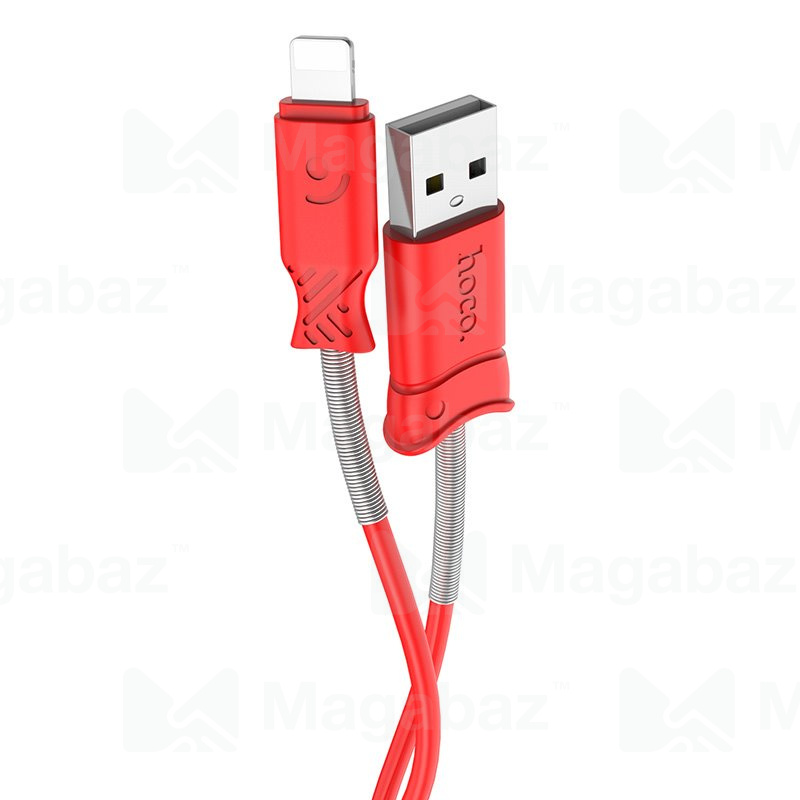 USB-кабель_Apple-- Lightning_HOCO_X24_TPU_армированный_красный_1м