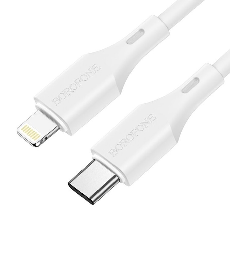 USB-кабель_Apple-- Lightning_Borofone_BX49_PD20W_TPU_белый_1м