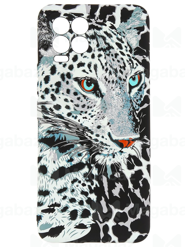 Накладка для_Realme-- 8 4G * 8 PRO_1.095-1_Helsen_с защитой КАМЕРЫ_животные_D1_рысь