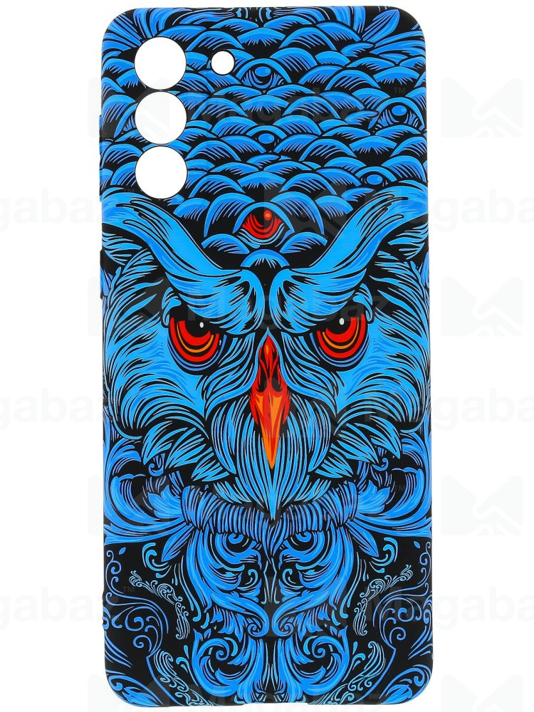 Накладка для_Samsung-- S22 Plus_1.095-1_Helsen_с защитой КАМЕРЫ_животные_J69_филин