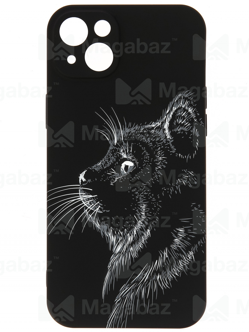 Накладка для_Apple-- iPhone 14 Plus_1.095-1_Helsen_с защитой КАМЕРЫ_животные_J71_кошка