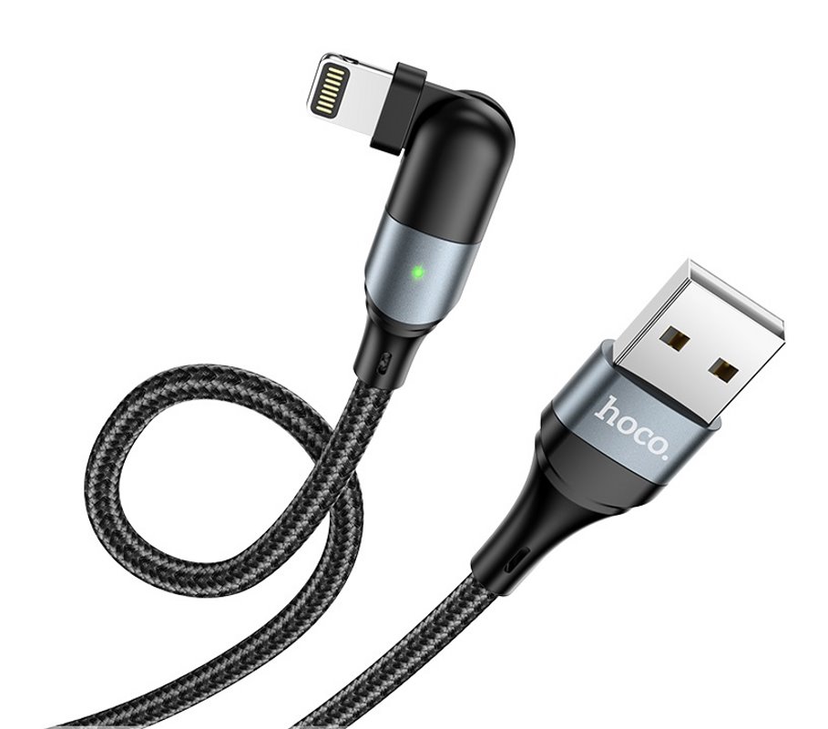 USB-кабель_Apple-- Lightning_HOCO_U100_в переплете_черный_1,2м