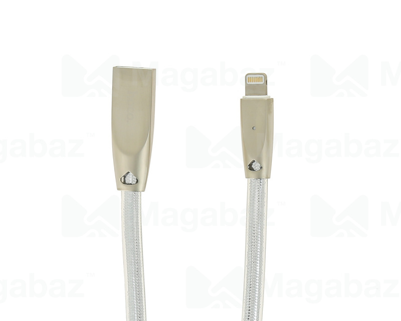 USB-кабель_Apple-- Lightning_HOCO_U9_силиконовый_плоский_с индикатором_серебристый_1,2м