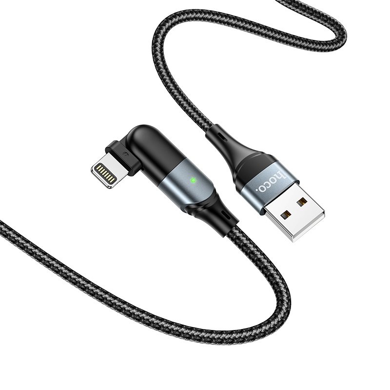 USB-кабель_Apple-- Lightning_HOCO_U100_в переплете_черный_1,2м