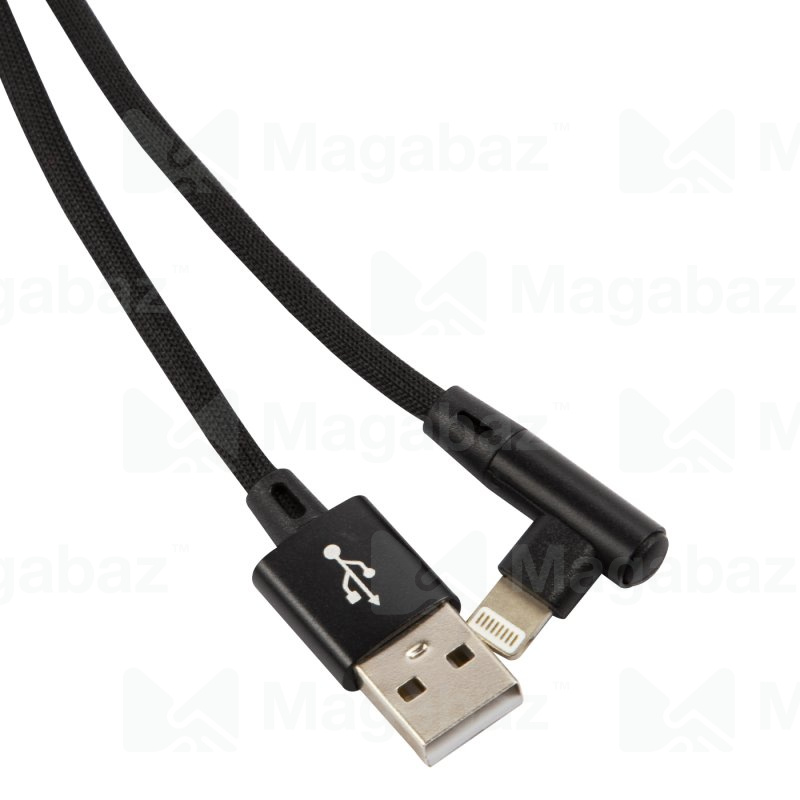 USB-кабель_Apple-- Lightning_Red Line_оплетка_L-образный_черный_1м