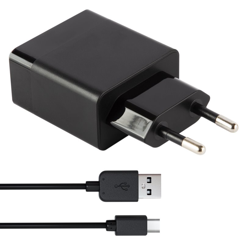 УЗУ блок-сеть_выходы USB 2400 mA/USB 2400 mA_+ usb кабель Type-C_Red Line_Y1_черный