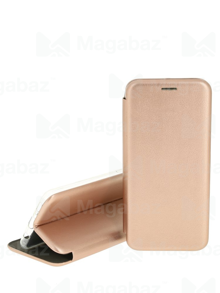 Чехол-книжка для_Samsung-- A02S_1.345_Fashion Case_на магнитах_с визитницей_золотой-розово_тех.пак.