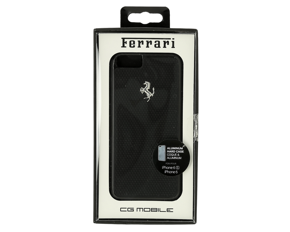 Накладка для_Apple-- iPhone 6 * 6s_1.020_CG - mobile_Ferrari_PC_Aluminium plate Hard_черная