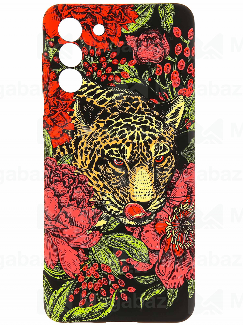 Накладка для_Samsung-- S21 Plus_1.095-1_Helsen_с защитой КАМЕРЫ_животные_J200_леопард
