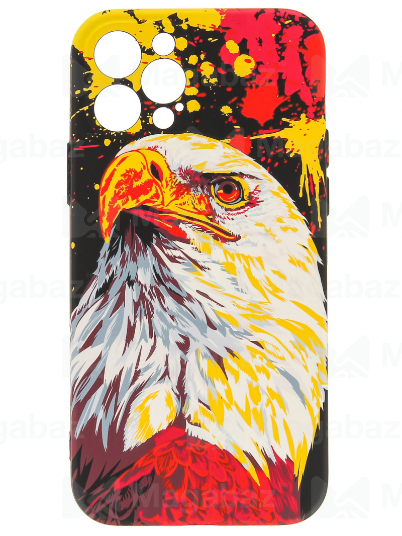 Накладка для_Apple-- iPhone 12 PRO Max_1.095-1_Helsen_с защитой КАМЕРЫ_животные_D7_орёл