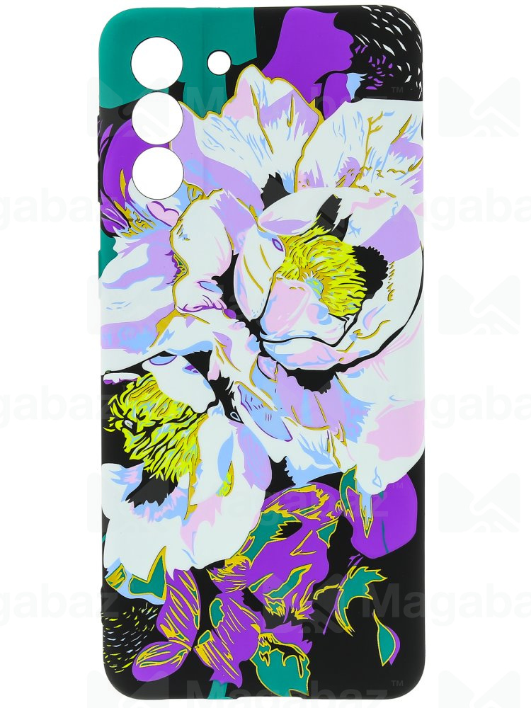Накладка для_Samsung-- S22 Plus_1.095-1_Helsen_с защитой КАМЕРЫ_цветы_J1