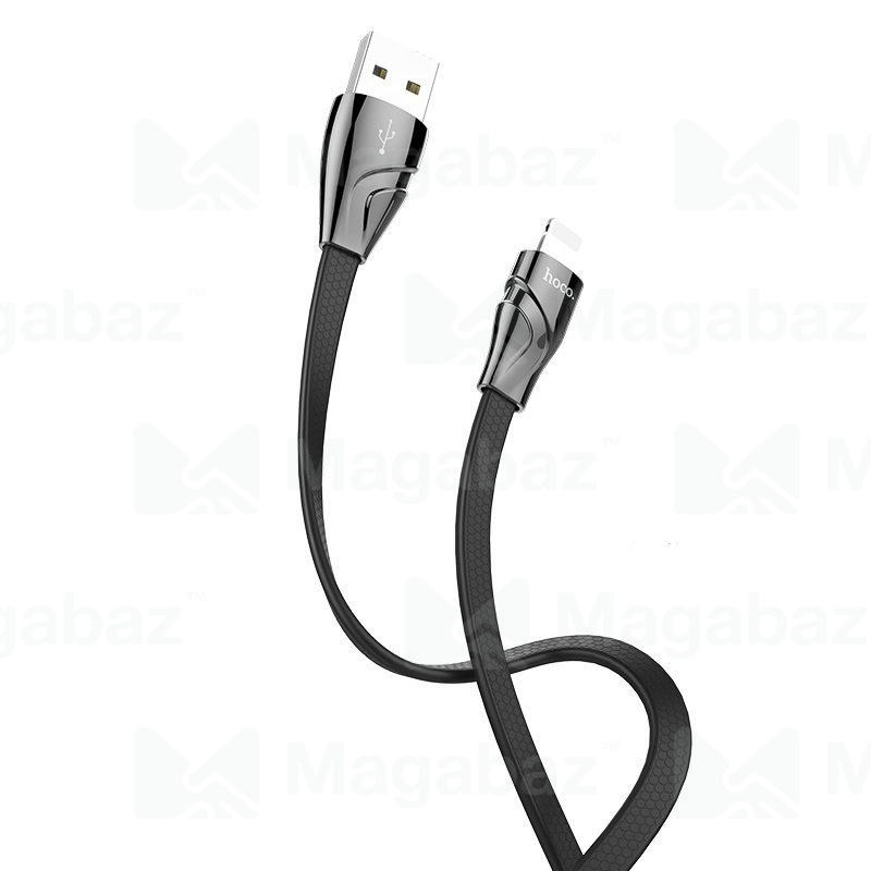 USB-кабель_Apple-- Lightning_HOCO_U57_TPU_плоский_черный_1,2м