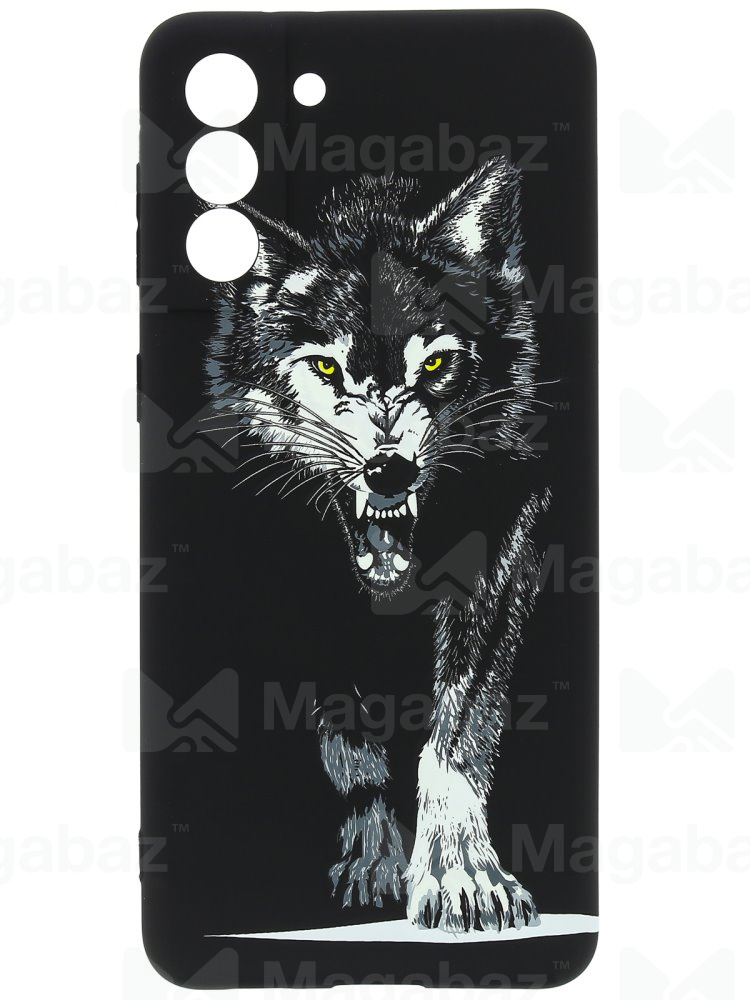 Накладка для_Samsung-- S22 Plus_1.095-1_Helsen_с защитой КАМЕРЫ_животные_D9_волк серый