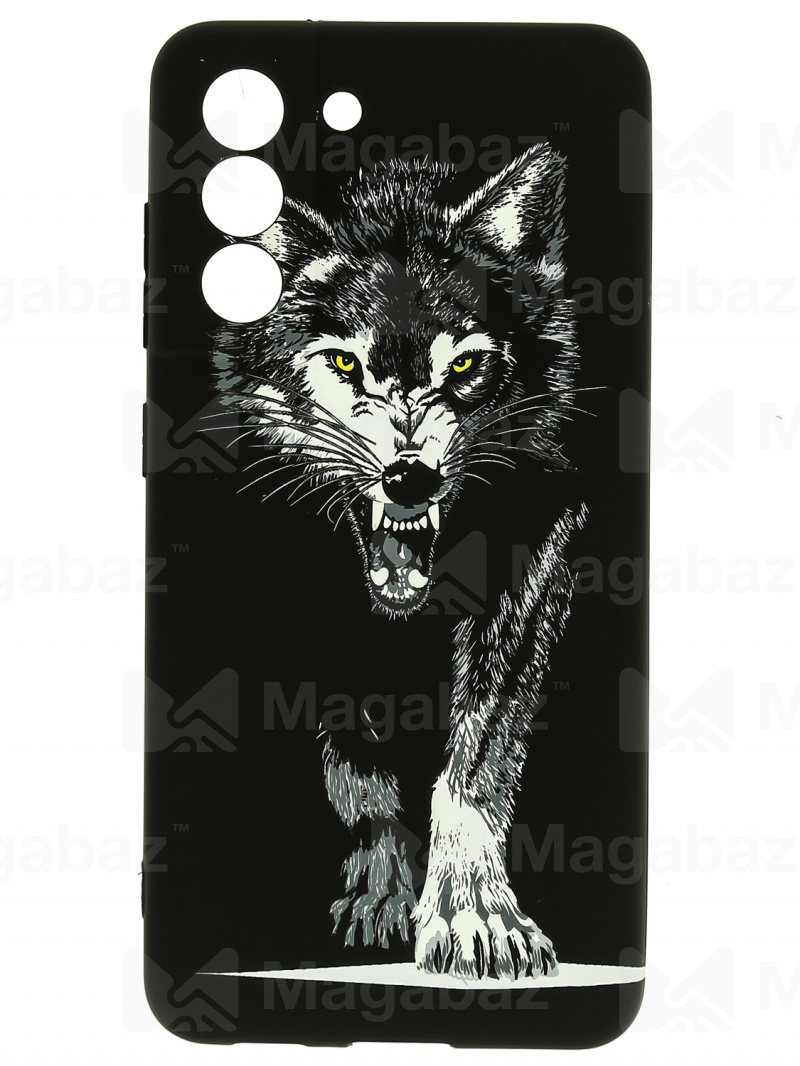 Накладка для_Samsung-- S21 FE_1.095-1_Helsen_с защитой КАМЕРЫ_животные_D9_волк серый