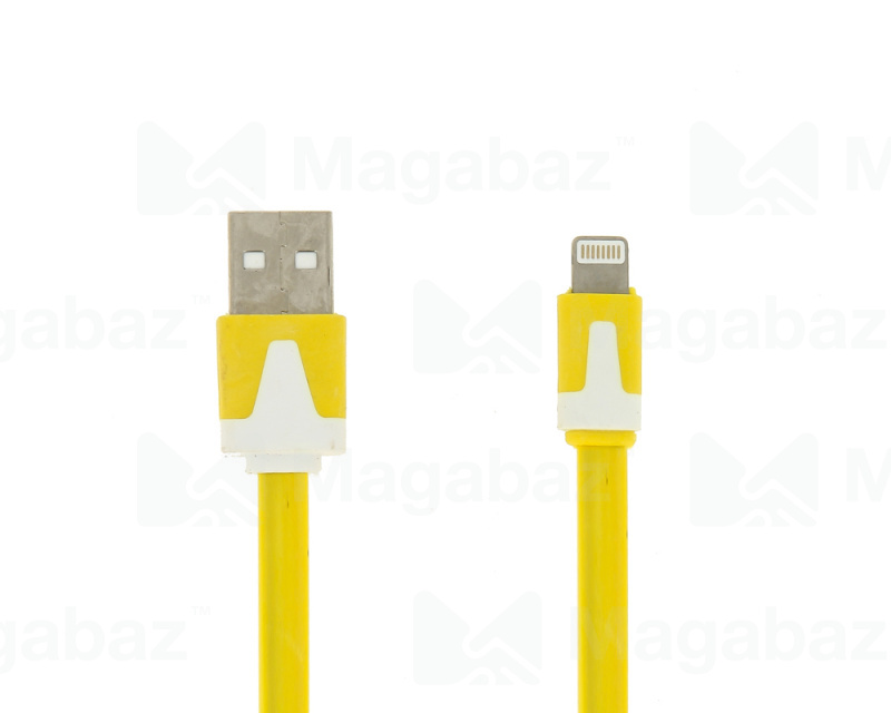 USB-кабель_Apple-- Lightning_Red Line_плоский_желтый_1м
