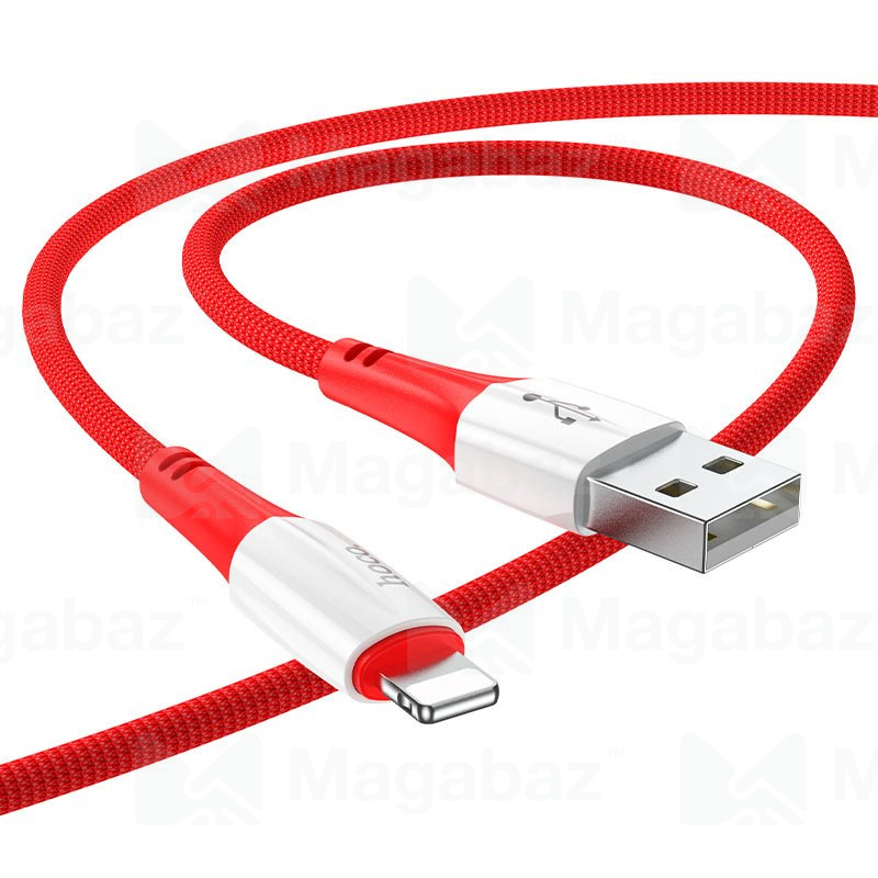 USB-кабель_Apple-- Lightning_HOCO_X70_TPU_в переплете_красный_1м