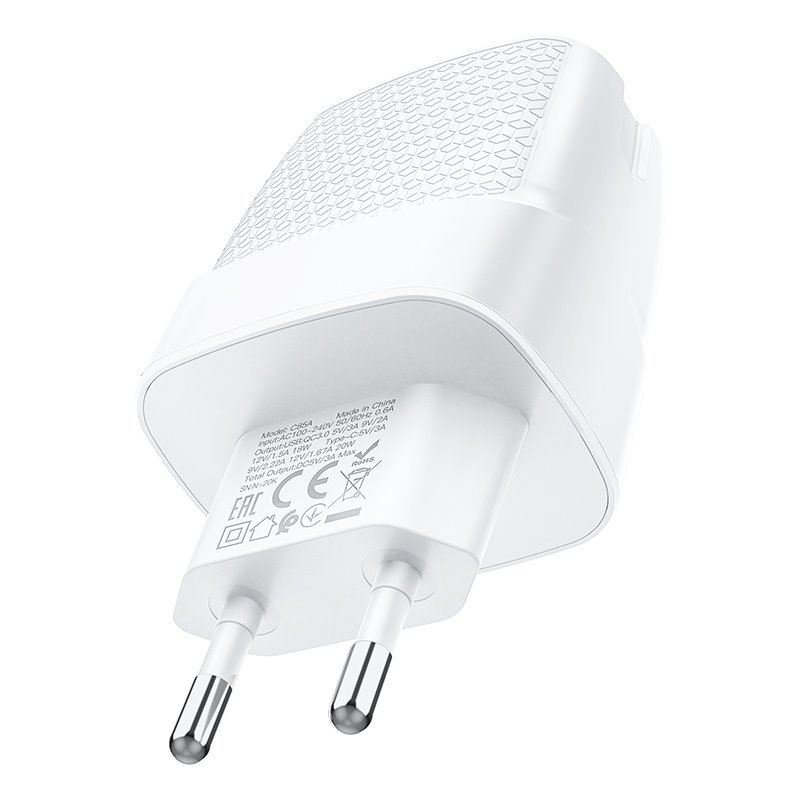 УЗУ блок-сеть_выходы USB Type-C 3000 mA/USB 3000 mA_HOCO_C85A_белый