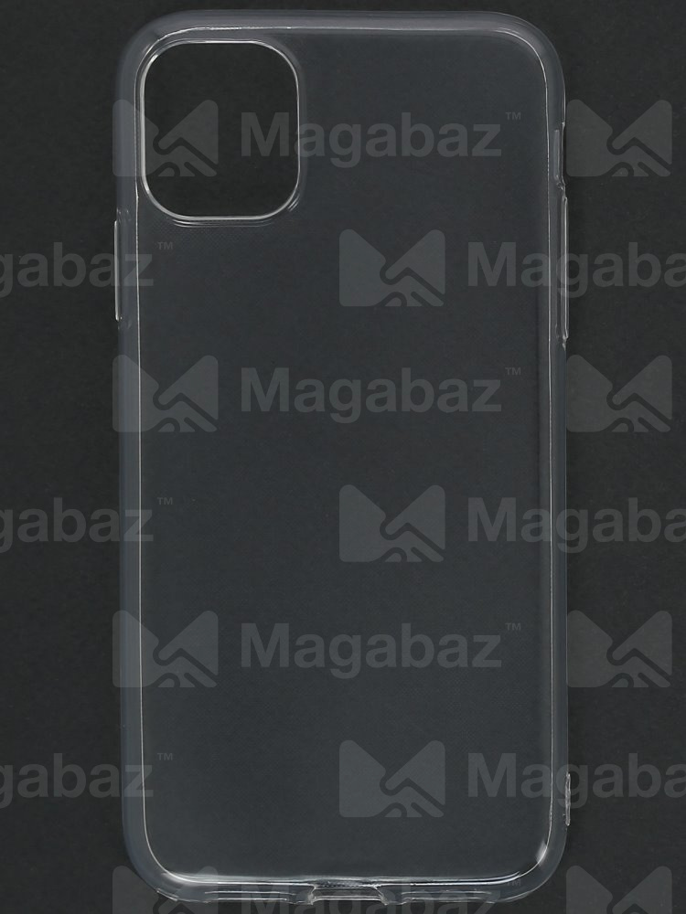 Накладка для_Apple-- iPhone 11_1.146_TPU mp 1mm_с БОРТИКОМ в отверстии камеры_прозрачный_глянцевый