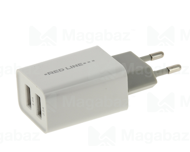 УЗУ блок-сеть_выходы USB 2100 mA/USB 2100 mA_Red Line_Z2_белый