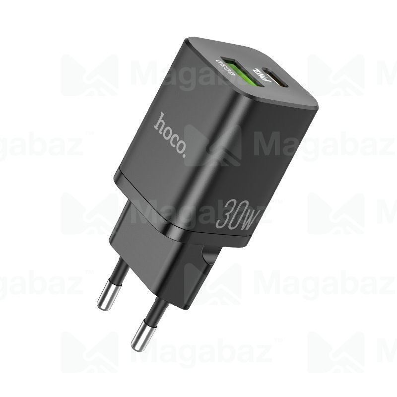 УЗУ блок-сеть_выходы USB Type-C 3000 mA/USB 3000 mA_HOCO_N13_черный