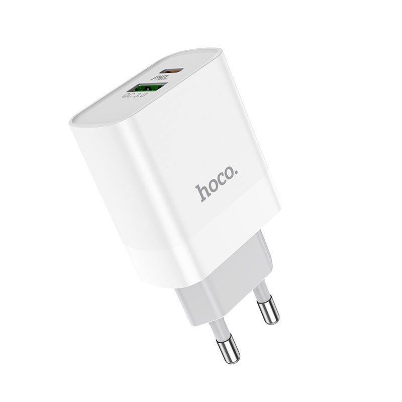 УЗУ блок-сеть_выходы USB Type-C 3000 mA/USB 3000 mA_HOCO_C80А_белый