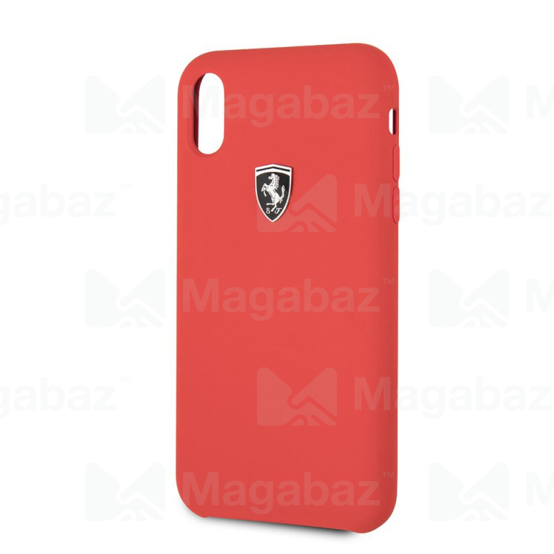 Накладка для_Apple-- iPhone Xr_1.020_CG - mobile_Ferrari_TPU_Silicone rubber Silver logo Hard_красны