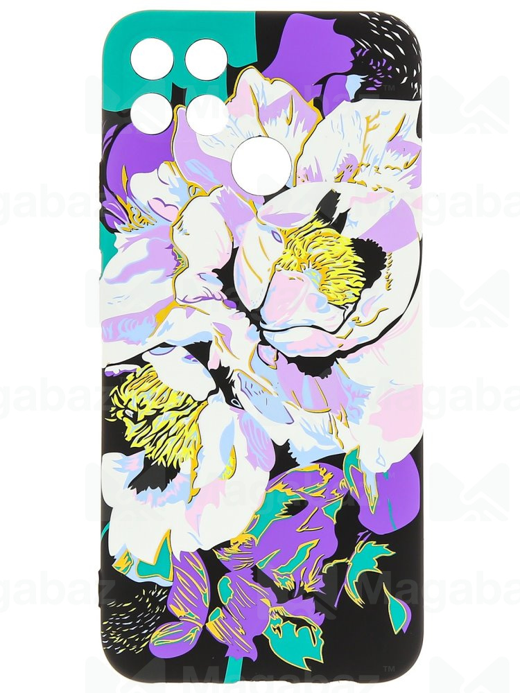 Накладка для_Realme-- C25 * C25S * Narzo 30A_1.095-1_Helsen_с защитой КАМЕРЫ_цветы_J1