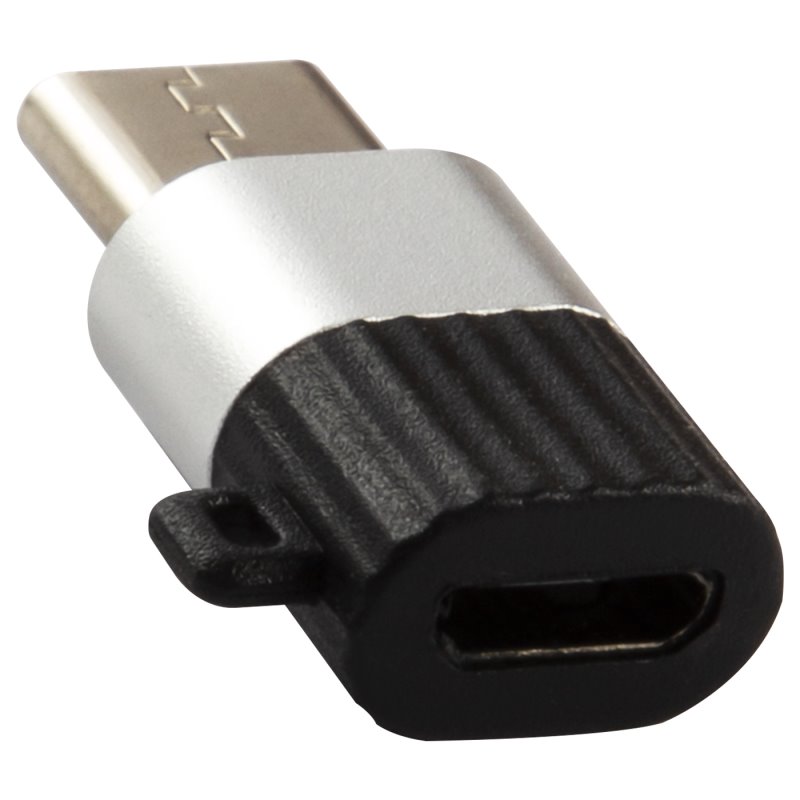 Переходник_micro usb - Type C_Red Line_до 3А_черный-серебристо