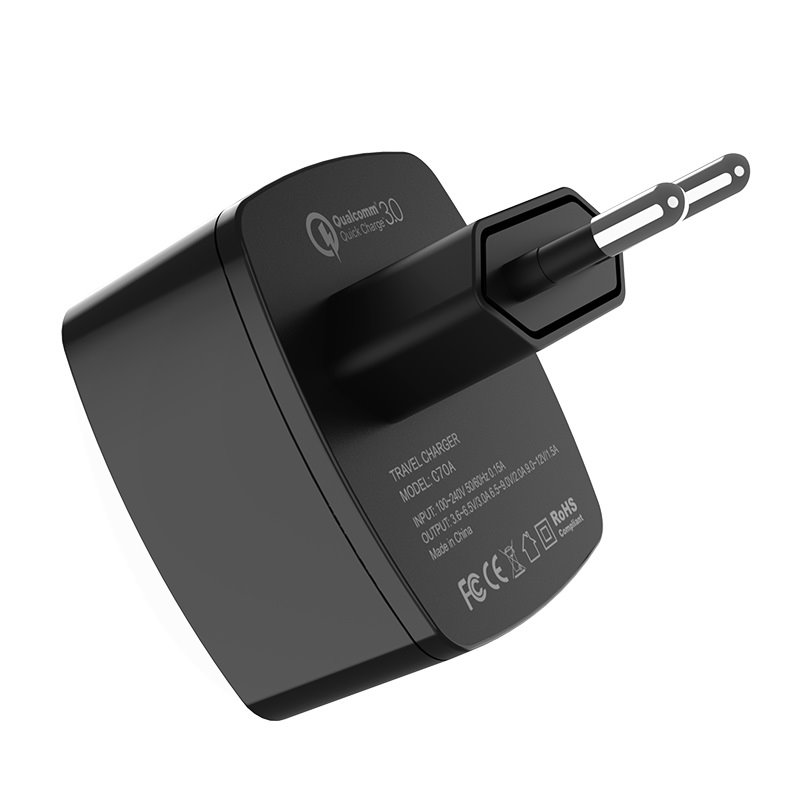 УЗУ блок-сеть_выход USB 3000 mA_HOCO_C70A_черный