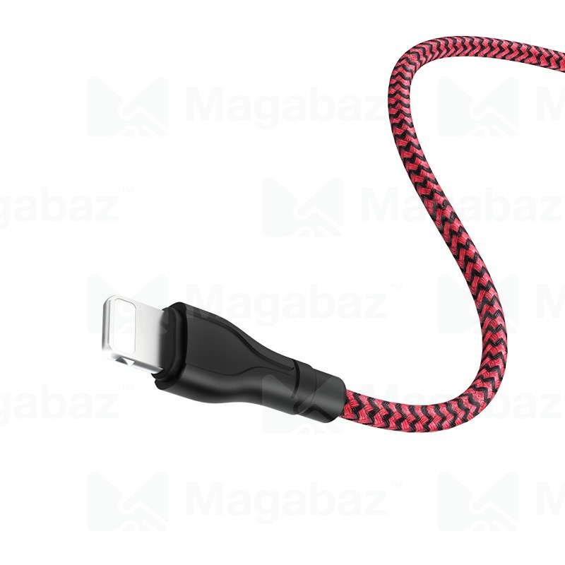 USB-кабель_Apple-- Lightning_Borofone_BX39_нейлоновая оплетка_красный_1м
