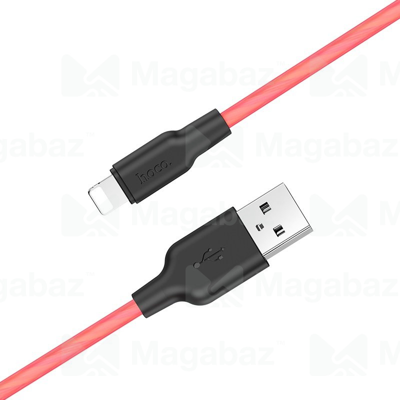 USB-кабель_Apple-- Lightning_HOCO_X21 Plus_силиконовый_красный_2м