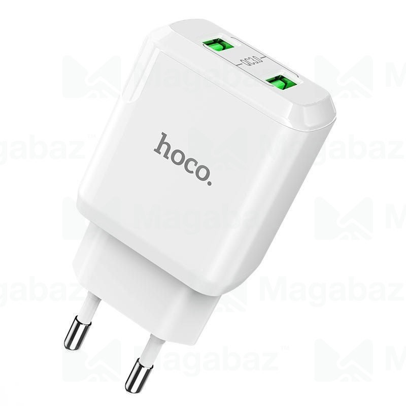 УЗУ блок-сеть_выходы USB 3000 mA/USB 3000 mA_HOCO_N6_белый