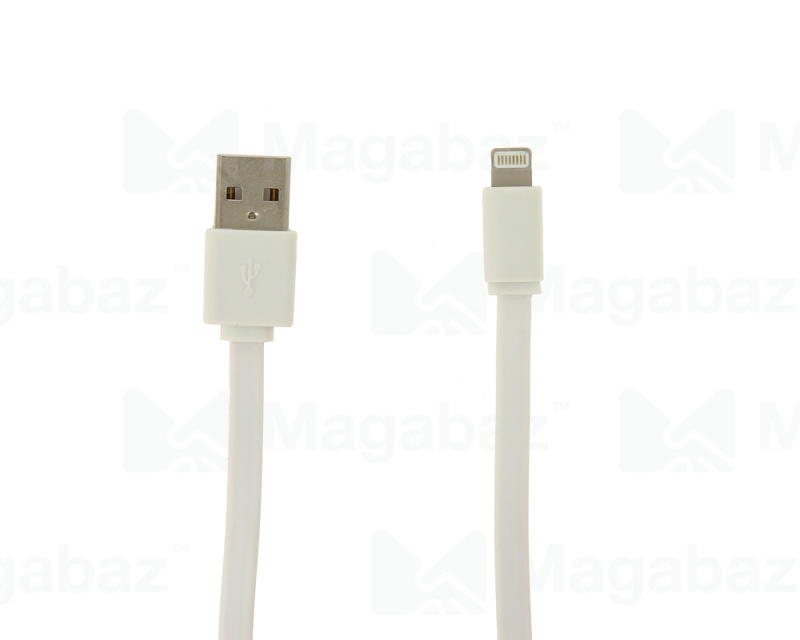 USB-кабель_Apple-- Lightning_Red Line_плоский_белый_1м