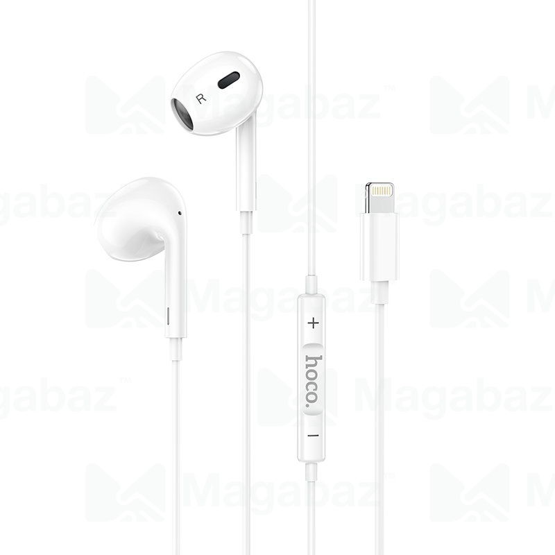 Гарнитура_HOCO_M1 Max_Apple--Lightning_внутриканальная_белая