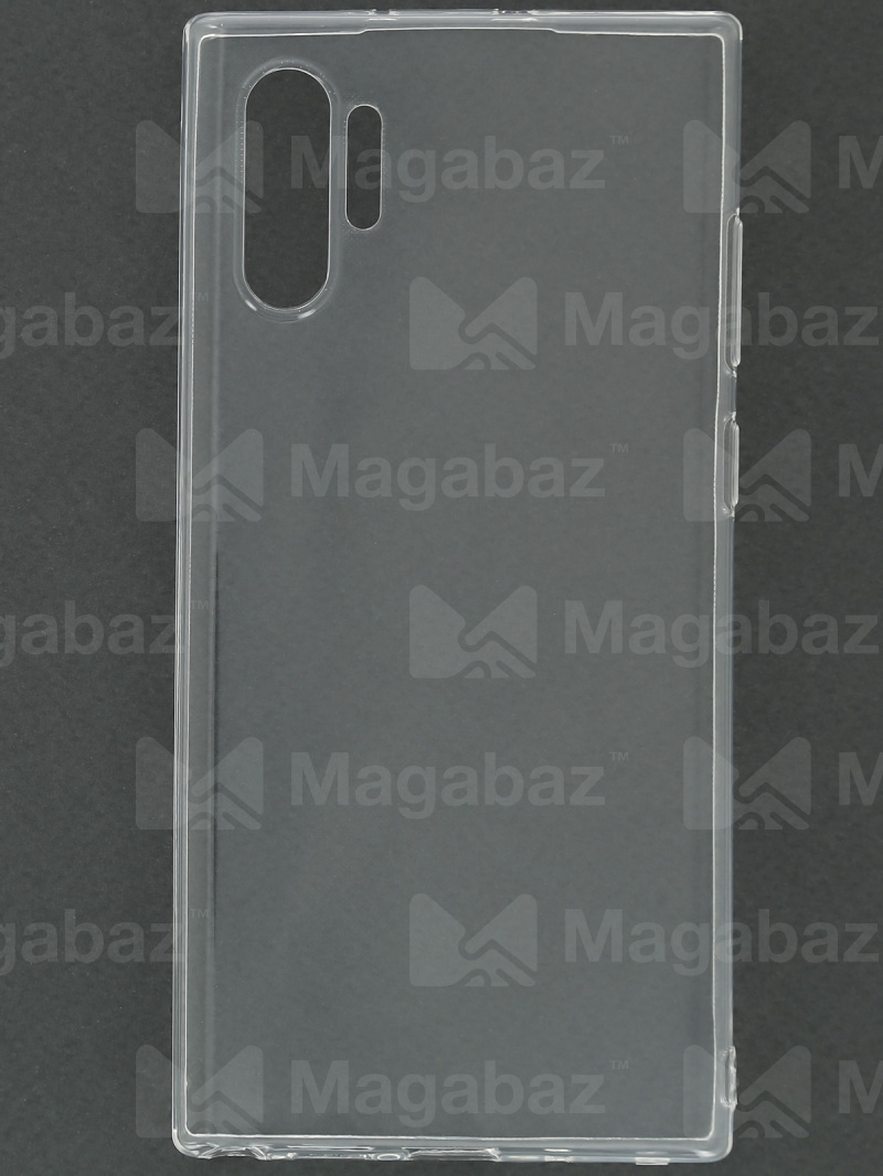 Накладка для_Samsung-- Note 10 Plus_1.146_TPU mp 1mm_с БОРТИКОМ в отверстии камеры_прозрачный_глянце