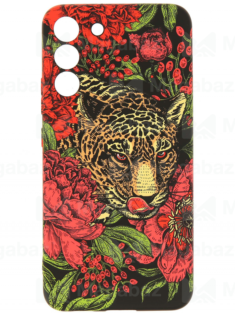 Накладка для_Samsung-- S22 Plus_1.095-1_Helsen_с защитой КАМЕРЫ_животные_J200_леопард