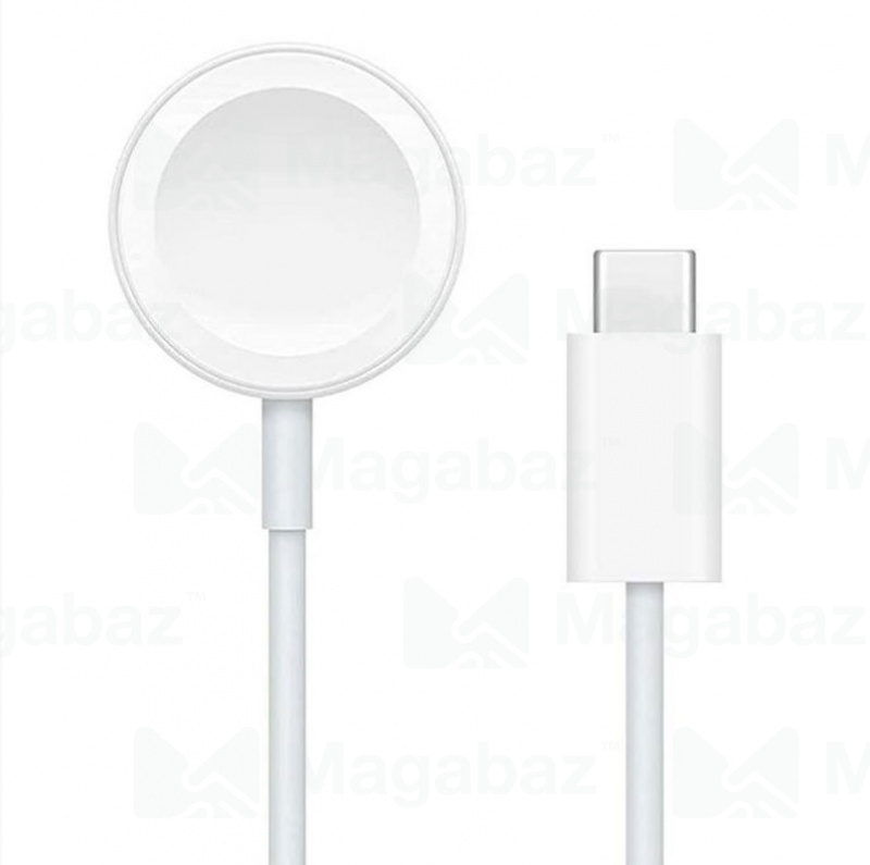 УЗУ_беспроводное для  Apple Watch_HOCO_CW39C_кабель Type C_белое