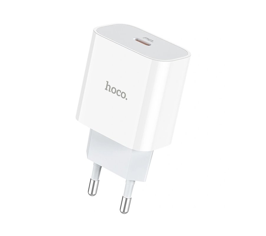 УЗУ блок-сеть_выход USB Type-C 3100 mA_+ usb кабель Type-C на Lightning_HOCO_C76А Plus_белый