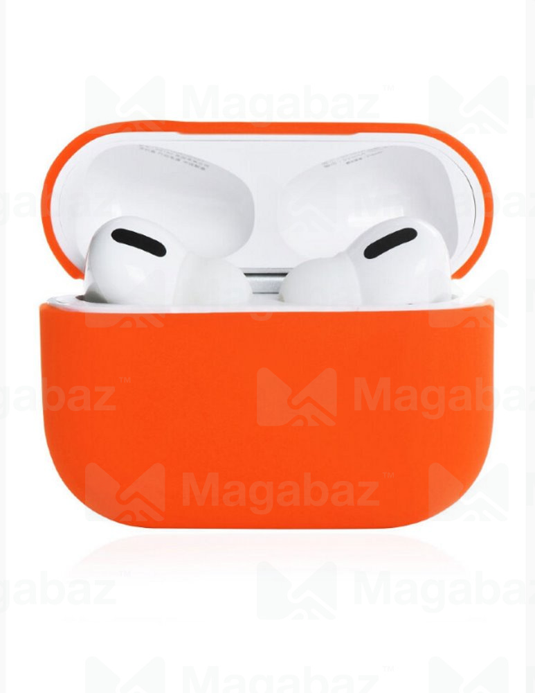 Чехол для наушников_Apple-- AirPods PRO_Silicone Case_TPU_оранжевый_5
