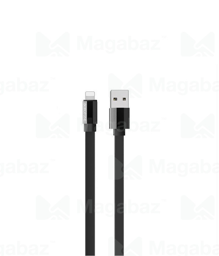 USB-кабель_Apple-- Lightning_Borofone_BU8_TPU_плоский_черный_1,2м