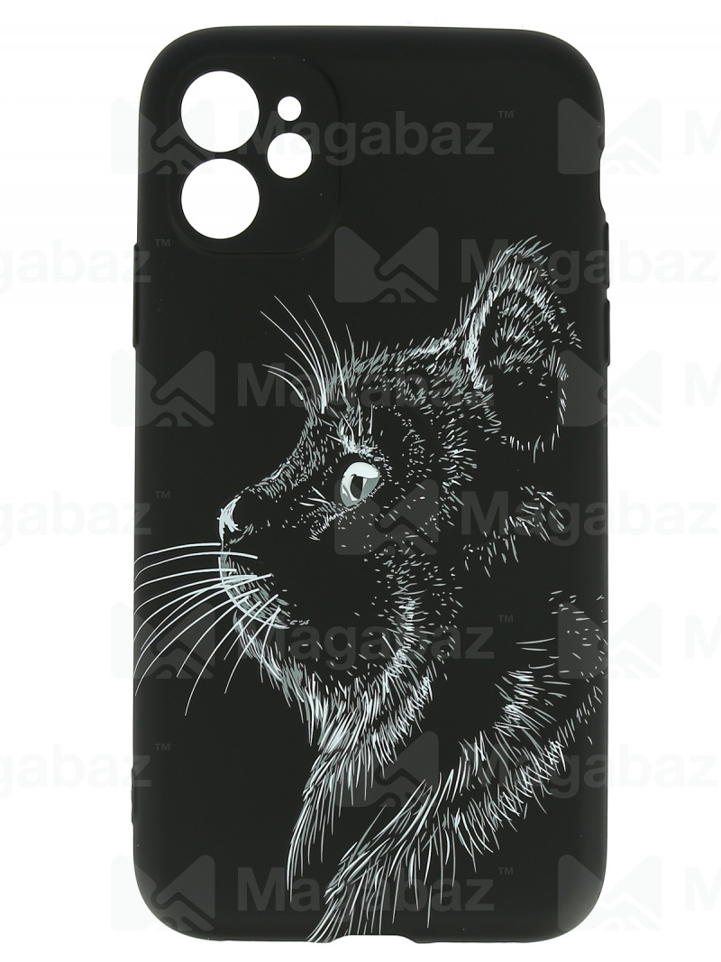 Накладка для_Apple-- iPhone 11_1.095-1_Helsen_с защитой КАМЕРЫ_животные_J71_кошка
