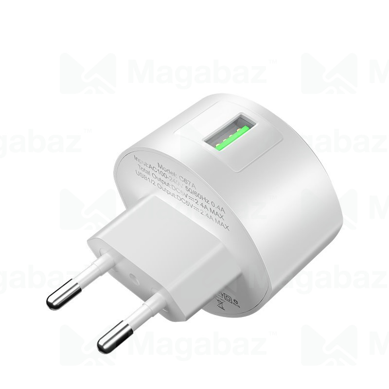 УЗУ блок-сеть_выход USB 3000 mA_HOCO_C68A_белый