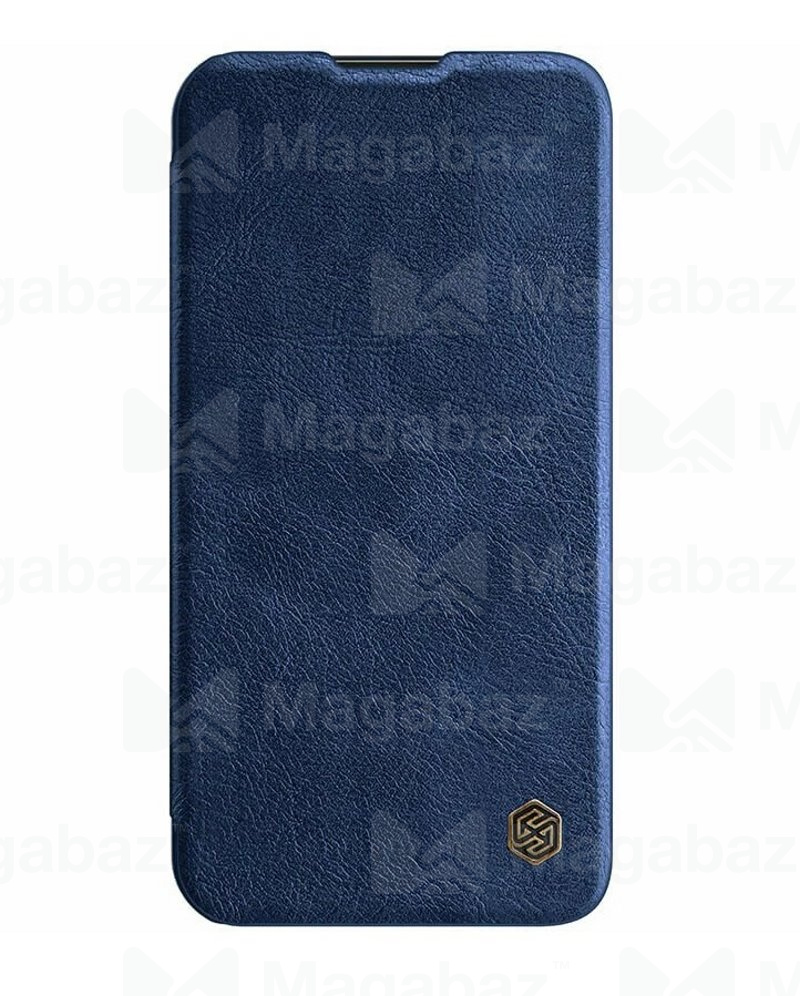 Чехол-книжка для_Apple-- iPhone 14 PRO_1.304_Nilkin_Slider камера_с визитницей_Blue